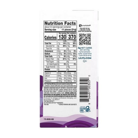 Lily's, Chocolate And Milk Bar Stevia Sweetened Salted Almond, 3 Oz(Case Of 12)