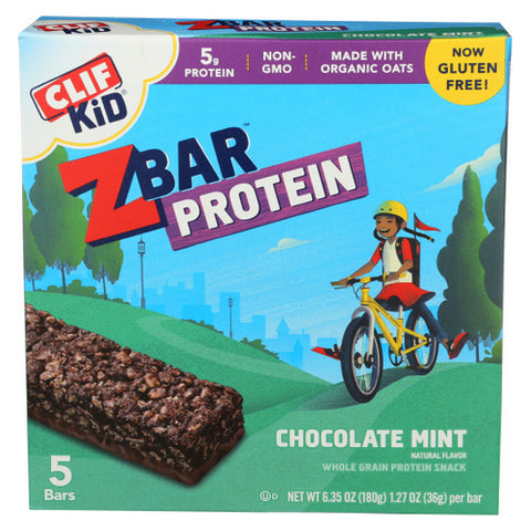 Clif Bar, Clif Kid Organic Zbar Protein Bar Chocolate Mint, 6.35 Oz(Case Of 6)