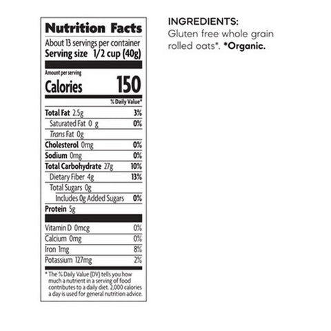 Natures Path, Organic Oats Old Fashioned, 18 Oz