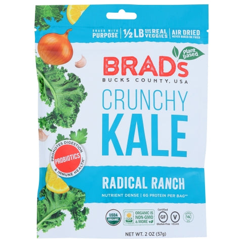 Brads Plant Based, Kale Crunchy Ranch W Pro, 2 Oz(Case Of 12)
