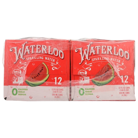 Water Sprklg Wtrmln 12Pk Case of 2 X 144 Oz by Waterloo Sparkling Water