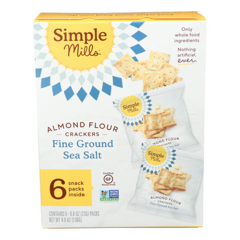 Simple Mills, Simple Mills Almond Flour Crackers Gluten Free Fine Ground Sea Salt , 4.9 Oz