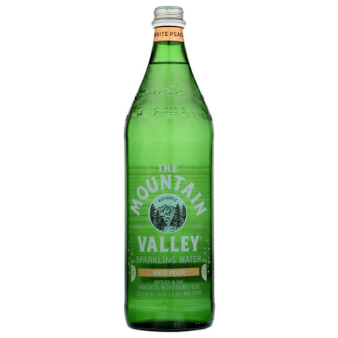 Mountain Valley, White Peach Sparkling Water, 33.8 Oz (Case of 12)