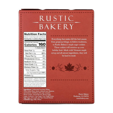 Rustic Bakery, Cookie Maple Leaf Box, 5 Oz(Case Of 12)