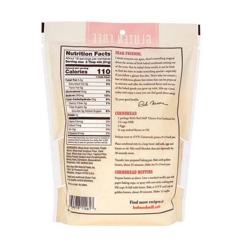 Bobs Red Mill, Corn Bread Mix, 20 Oz(Case Of 4)