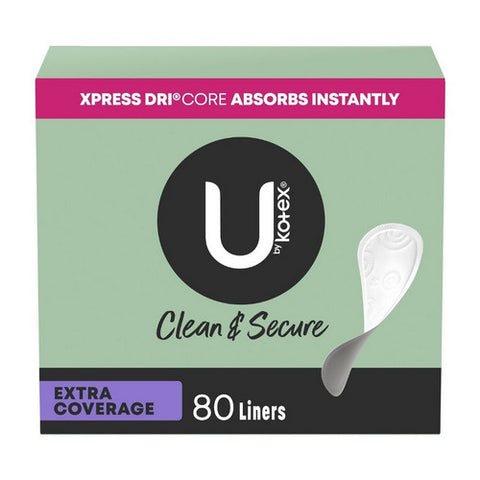 U By Kotex, Feminine Pad Pantyliner Regular, Pack Of 80