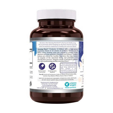 Amazing Nutrition, Amazing Flora Probiotic 10 Strains 10 Billion, 60 Veg Caps