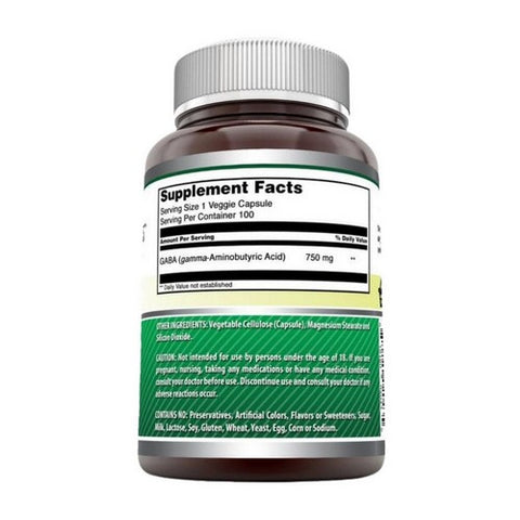 Amazing Nutrition, Amazing Formulas Gaba, 750 mg, 100 Veg Caps