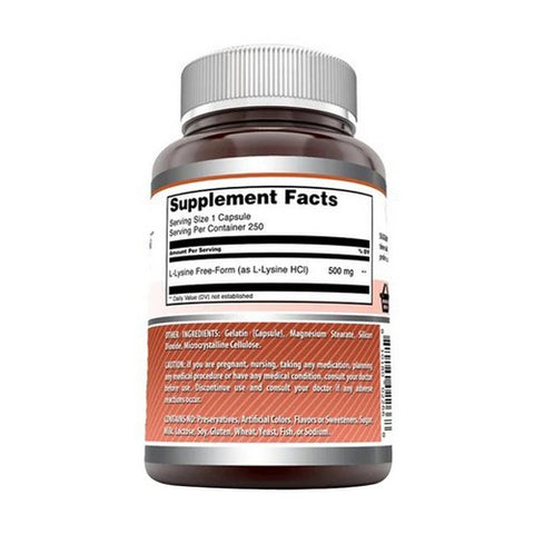 Amazing Nutrition, Amazing Formulas L-Lysine, 500 mg, 250 Caps