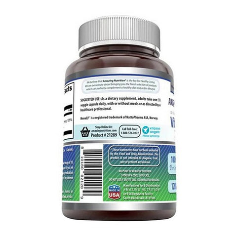 Amazing Nutrition, Amazing Formulas Vitamin K2 Menaq7, 100 mcg, 120 Veg Caps
