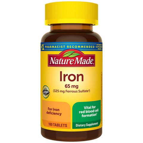 Nature Made, Iron, 65 Mg, 180 Tabs