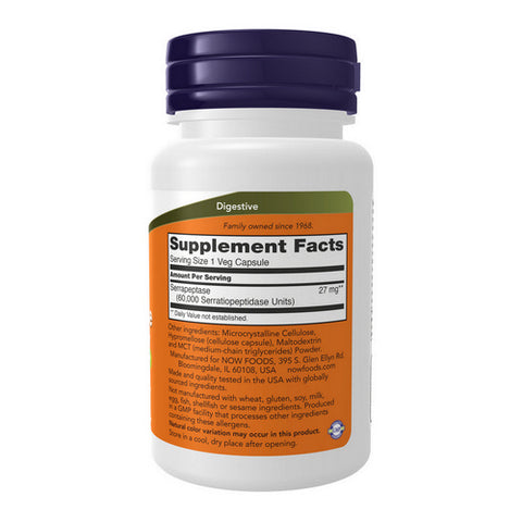 Now Foods, Serrapeptase, 60,000 Units, 60 Veg Caps
