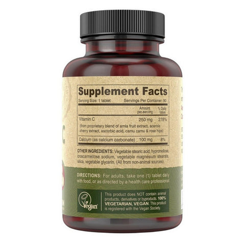 Deva Vegan Vitamins, Vegan Vitamin C Multi Source, 90 Tabs