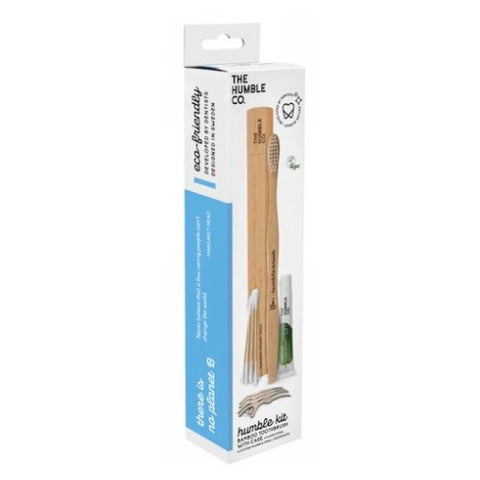 The Humble Co, Bamboo Toothbrush Travel Kit With Toothpaste Floss And Cotton Swabs, 1 Kit