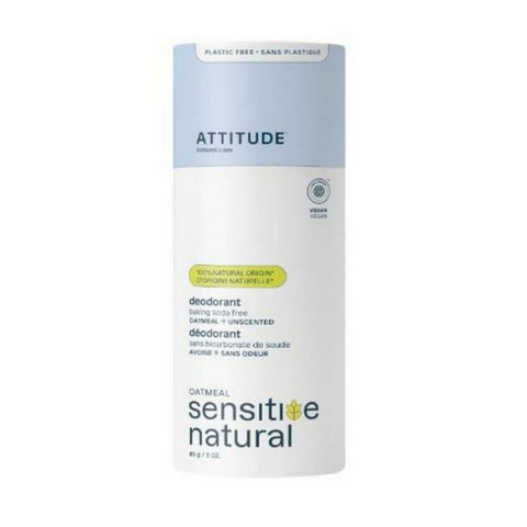 Attitude, Baking Soda-Free Deodorant Unscented, 3 Oz