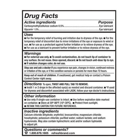 Refresh, Relieva PF Lubricant Eye Drops, 30 Vials