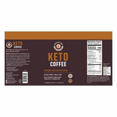 Rapid Fire, Keto Coffee Caramel Macchiato, 7.93 Oz
