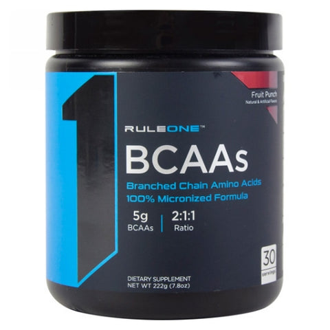 Rule 1, BCAA Fruit Punch Branched Chain Amino Acids, 7.8 Oz