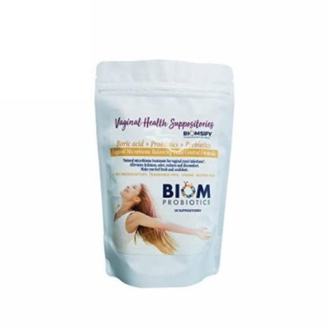 VagiBiom Boric Acid + Probiotics Suppository 10 Count by Biom Probiotics