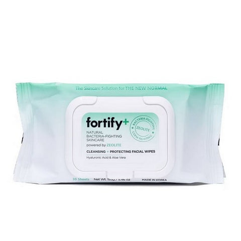 Fortify, Natural Bacteria Fighting Skincare Cleansing And Protecting Facial Wipes, 30 Count