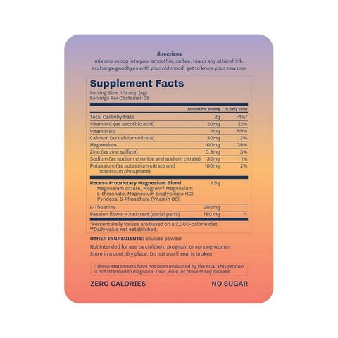 Recess, Mood Power Unflavored, 4 Oz