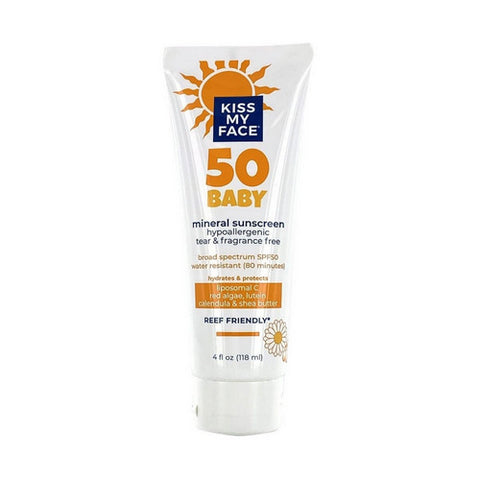 Mineral Based Natural Baby Sunscreen Lotion SPF 50 4 Oz by Kiss My Face