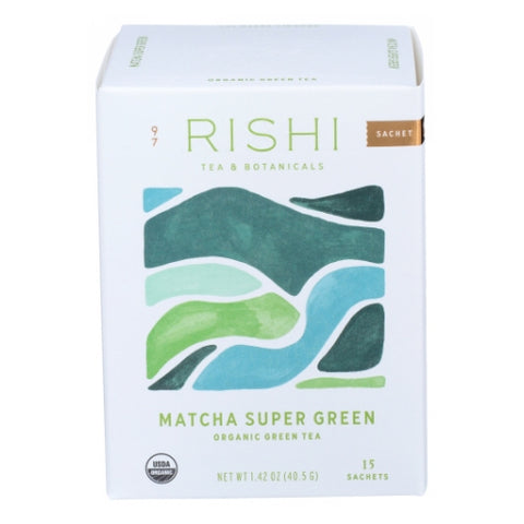 Matcha Super Organic Green Tea 15 Count (Case of 6) by Rishi Tea
