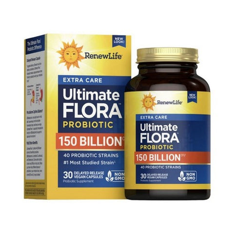 Renew Life, Extra Care Ultimate Flora Probiotic, 150 Billion, 30 Vegan Capsules