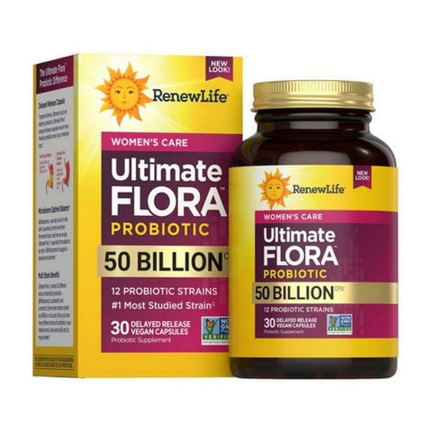 Renew Life, Ultimate Flora Women'S Vaginal Care Probiotic, 50 Billion, 30 Vegan Capsules