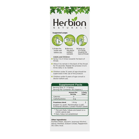 Herbion Naturals, Ivy Leaf Throat Spray, 2 Oz