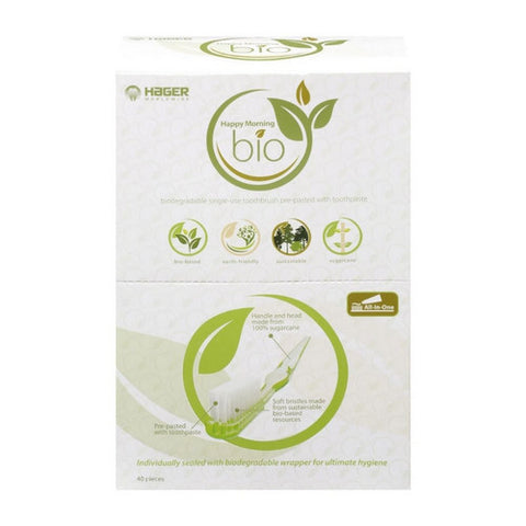 Hager Pharma, Toothbrush Happy Morning Bio, 40 Count