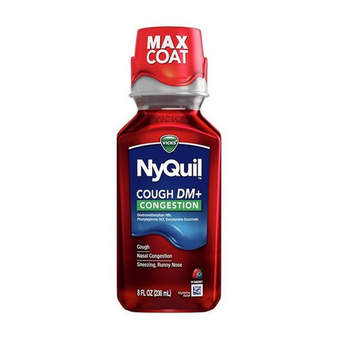 Vicks, Nyquil Cough DM Plus Congestion Liquid Berry, 8 Oz