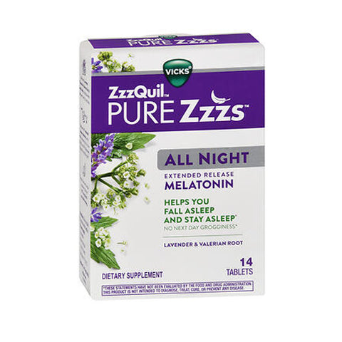 Vicks, Vicks ZzzQuil Pure Zzzs All Night Tablets, 14 Tabs