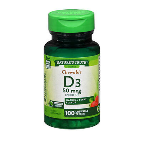 Nature's Truth, D3 Chewable Tablets Natural Berry Flavor, 100 Chews