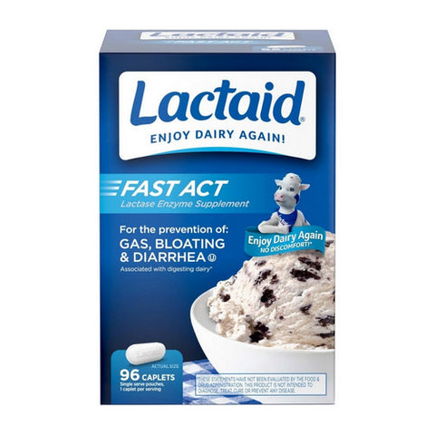 Lactaid, Lactaid Fast Act Lactase Enzyme Supplement, 96 Caplets