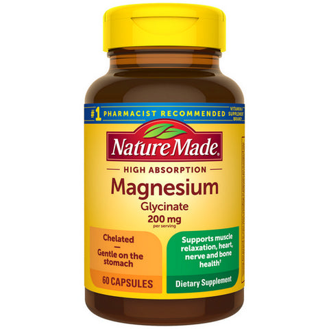 Nature Made, Magnesium Glycinate, 200 mg, 60 Caps