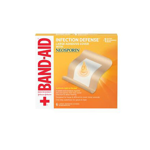 Band-Aid, Infection Defense Large Adhesive Cover With Neosporin, 6 Count