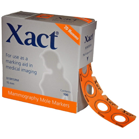 Xact, Mammography Mole Marker Xact Orange 15 mm Circle 3/4 X 1 Inch, Box Of 100