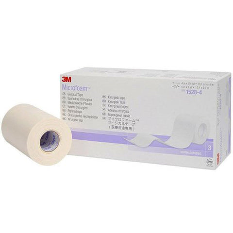 3M, Microfoam Foam / Acrylic Adhesive Medical Tape 4 Inch x 5-1/2 Yard White, 1 Roll