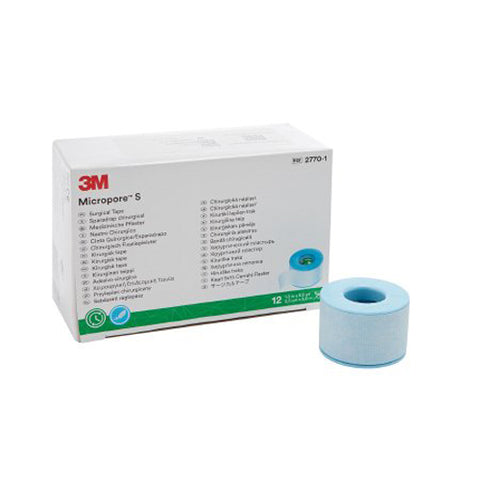 3M, Micropore S Silicone Medical Tape 1 Inch x 5-1/2 Yard Blue, 1 Roll