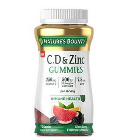Nature's Bounty, C,D & Zinc Gummies, 70 Count
