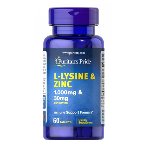 Puritan's Pride, L-Lysine and Zinc, 60 Tablets