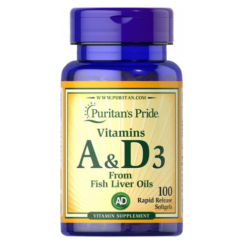 Puritan's Pride, Vitamins A & D 5000/400 IU, 100 Softgels