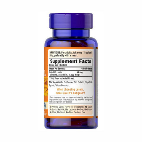 Puritan's Pride, Lutein with Zeaxanthin, 40 mg, 120 Capsules
