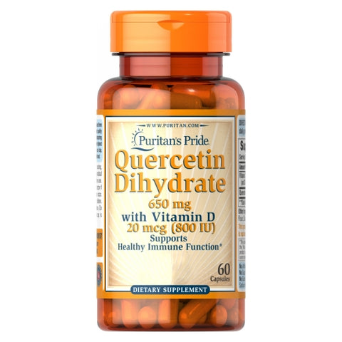 Puritan's Pride, Quercetin Dihydrate 650mg with Vitamin D 800IU, 60 Capsules