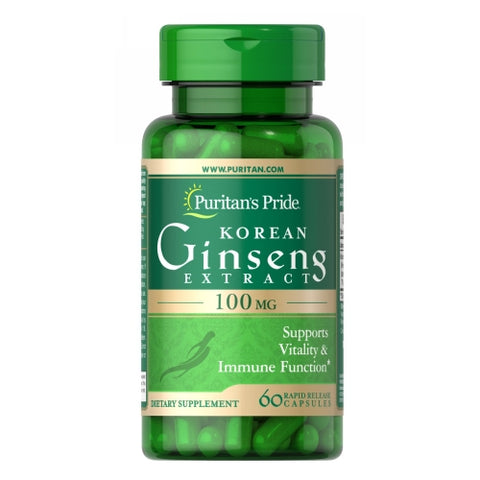 Puritan's Pride, Korean Ginseng Standardized, 100 mg, 60 Capsules