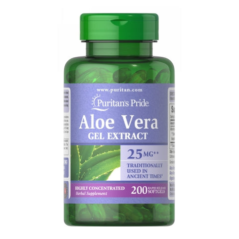Puritan's Pride, Aloe Vera Extract, 25 mg, 200 Softgels