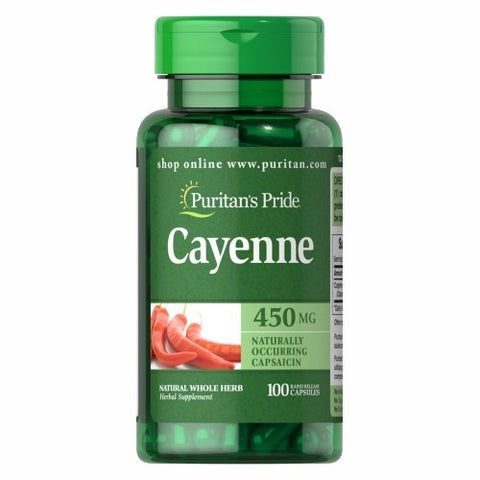 Puritan's Pride, Cayenne (Capsicum), 450 mg, 100 Capsules