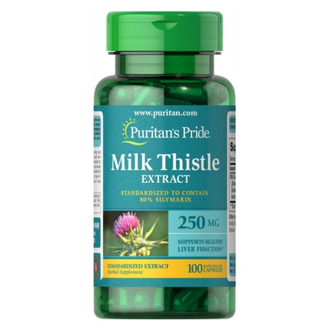 Puritan's Pride, Milk Thistle Standardized (Silymarin), 250 mg, 100 Capsules