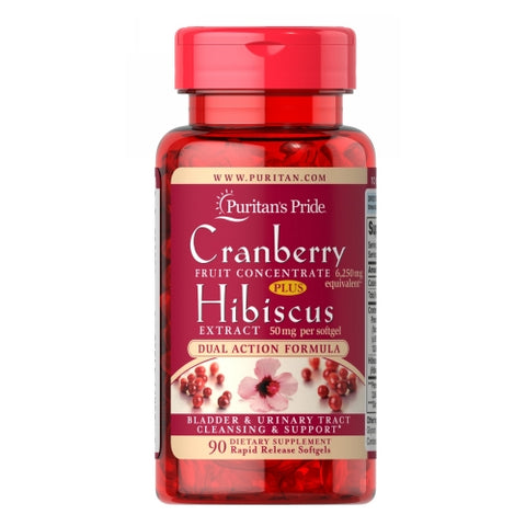 Puritan's Pride, Cranberry Fruit Concentrate Plus Hibiscus Extract, 90 Softgels